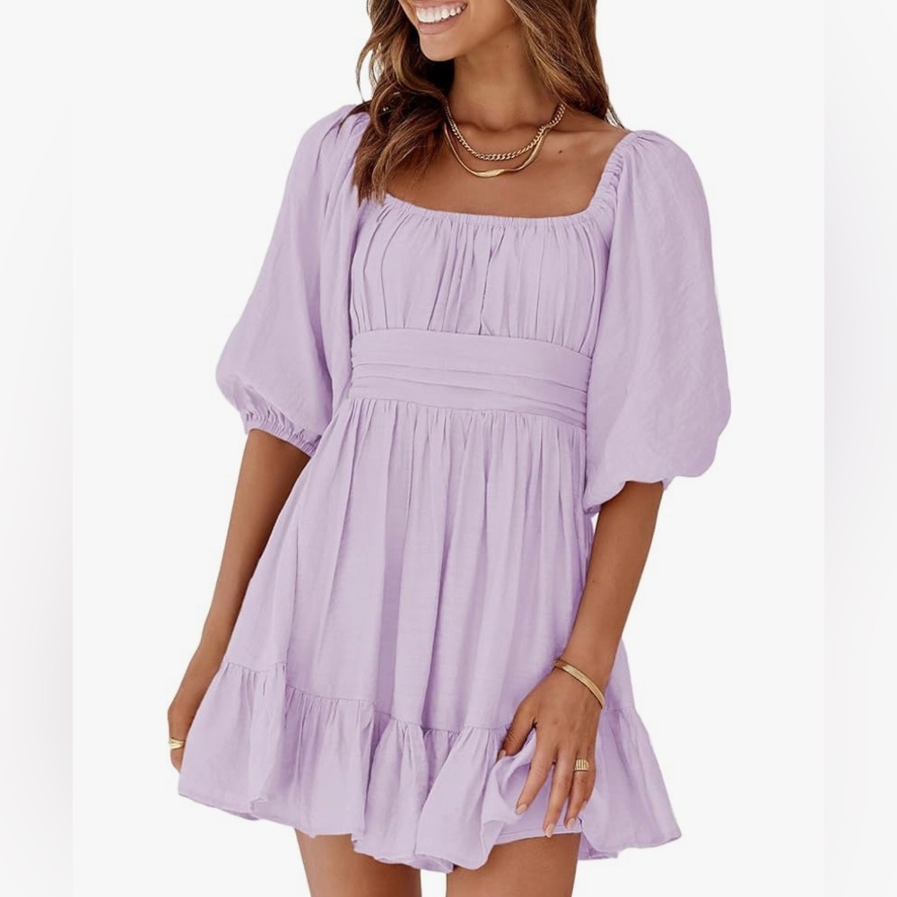 Purple Square Neck Sundress